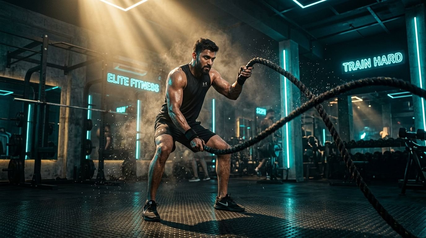 Battle-rope conditioning block - Yuva Bhartiya Sports Foundation India